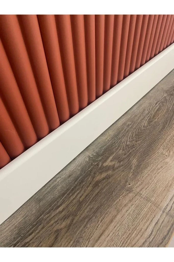 Renkli Duvarlar 10cmx120cm Beyaz İCON PVC Çıta Parke Süpürgelik Kenar Çıtalama Dekoratif Ev Süpürgelik 1 Boy 120cm - 3