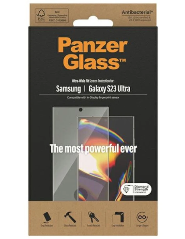 Panzerglass Samsung Galaxy S23 Ultra Uwf Antibakteriyel Ekran Koruyucu