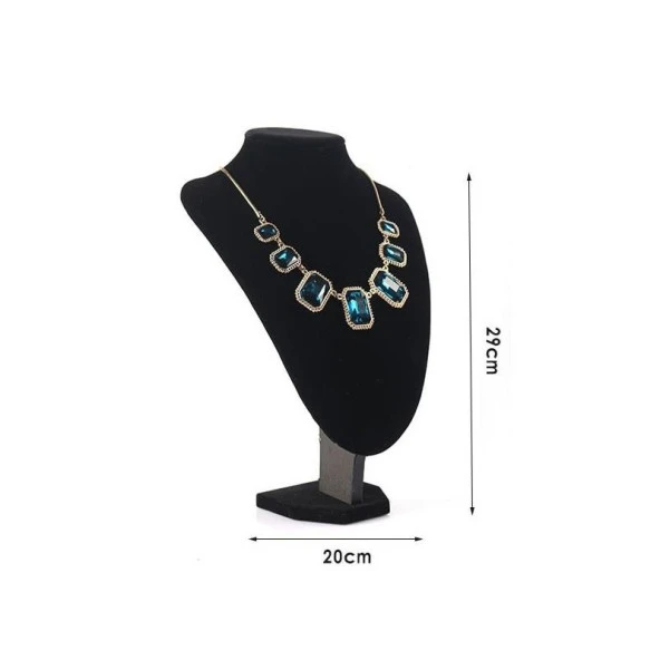 Dik Kadife Kumaşlı Kuyumcu Showroom Vitrin Takı Aksesuar Standı 20cm x 29cm - 2