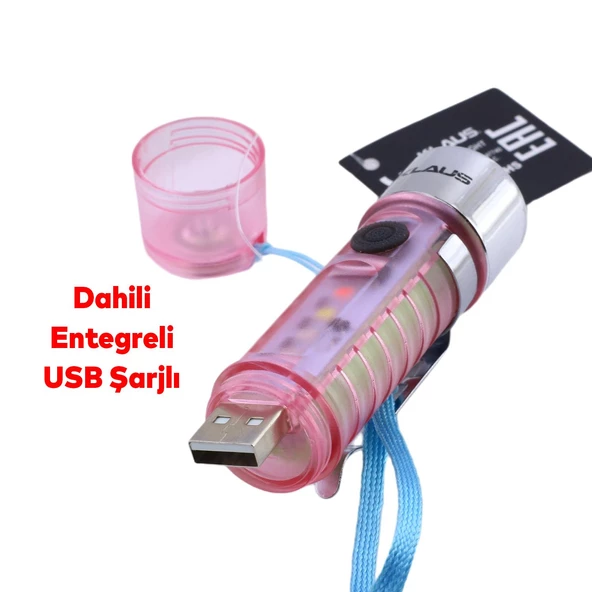 Mıknatıslı Beyaz Işık Kamp Lambası Anahtarlık Led El Feneri USB Şarjlı Işıldak Acil Sos Işık Modlu - 2