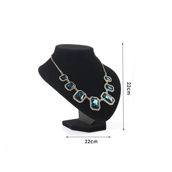 Dik Kadife Kumaşlı Kuyumcu Showroom Vitrin Takı Aksesuar Standı 22cm x 22cm - 2