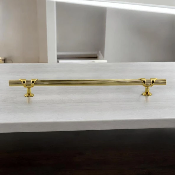 Emir Kulp Gold 224 mm - 22.4 cm Metal Mobilya Mutfak Çekmece Dolap Dolabı Kapak Kulbu Kulpu Kulpları - 4