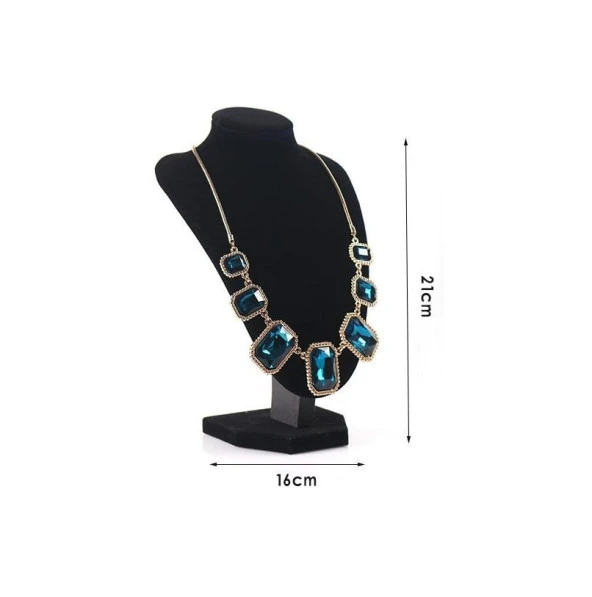 Dik Kadife Kumaşlı Kuyumcu Showroom Vitrin Takı Aksesuar Standı 16cm x 21cm - 2