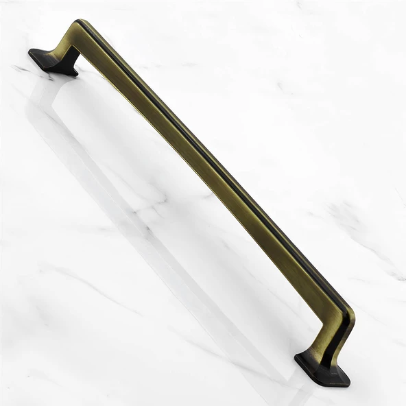 Penguen 224 mm Eskitme Antik Sarı Metal Mobilya Mutfak Çekmece Dolap Dolabı Kulpu Kulbu Kulpları - 6