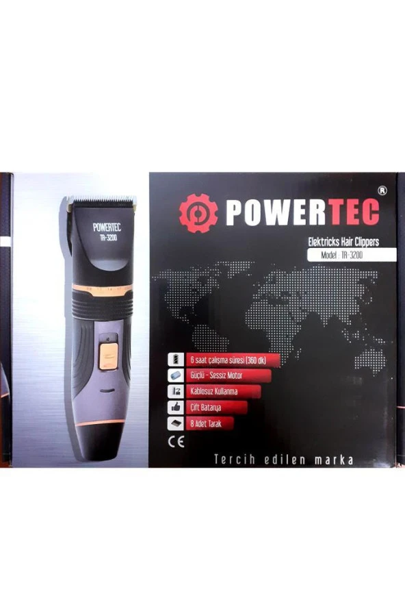 Powertec Şarjlı Saç Sakal Ense Tıraş Makinesi Tr 3200