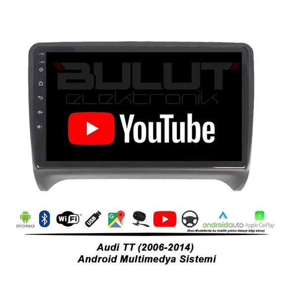Audi TT Android Multimedya Sistemi (2006-2014) 4 GB Ram 64 GB Hafıza 8 Çekirdek İphone CarPlay Android Auto Navigatör Premium Series - Resim 3