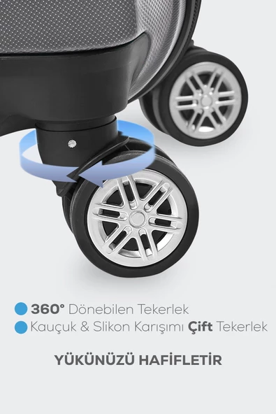 Polo&Sky Spring Model Füme Renk Büyük Boy Valiz Bavul - 4