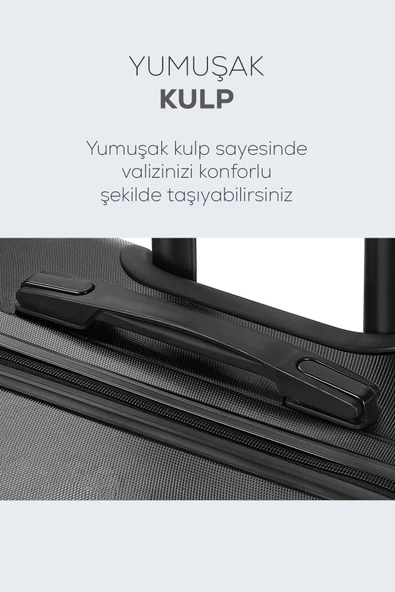 Polo&Sky Spring Model Füme Renk Büyük Boy Valiz Bavul - 6