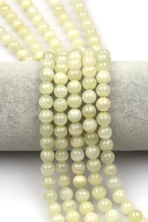 Yeşil Kalsit Doğal Taş Dizi 8 mm Küre Kesim ürün görseli