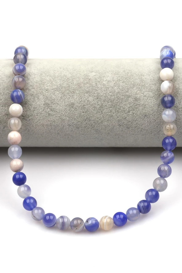 Banaka Akik Doğal Taş Dizi 8 mm Küre Kesim - Resim 2