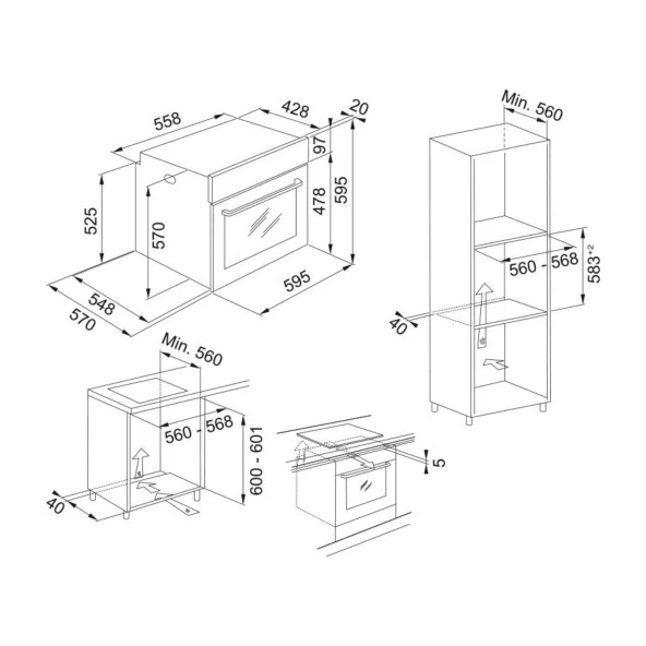 Franke Siyah Ankastre Set (FPJ 915 V BK A-FHNS 905 4G TC B-FSL 86 H BK)K C- - 5