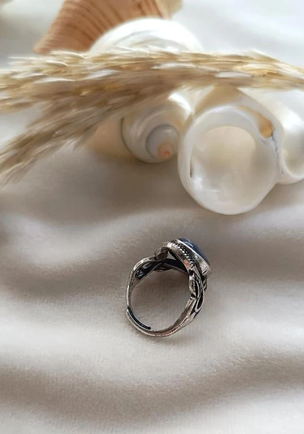 Yüzük Doğal Rutil KuvarsTaşı Ayarlanabilir Doğal Taş yüzük Kadın - 5