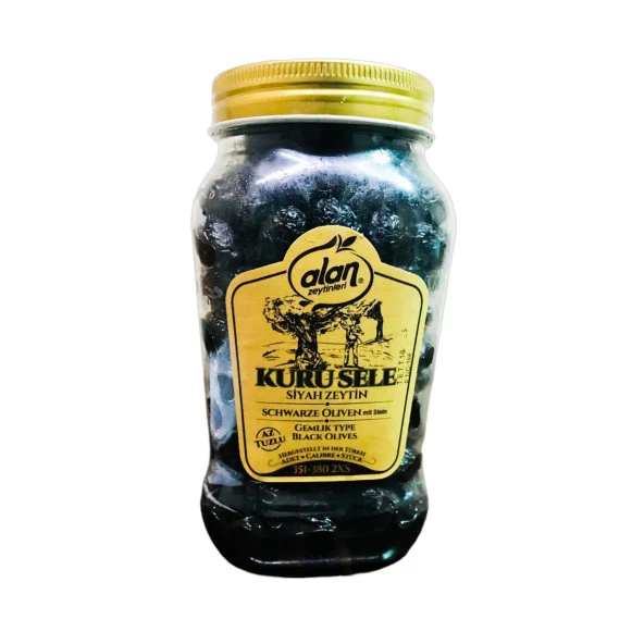 Alan Gemlik Tuzsuz Kuru Sele Zeytin 351-380 2XS 900gr