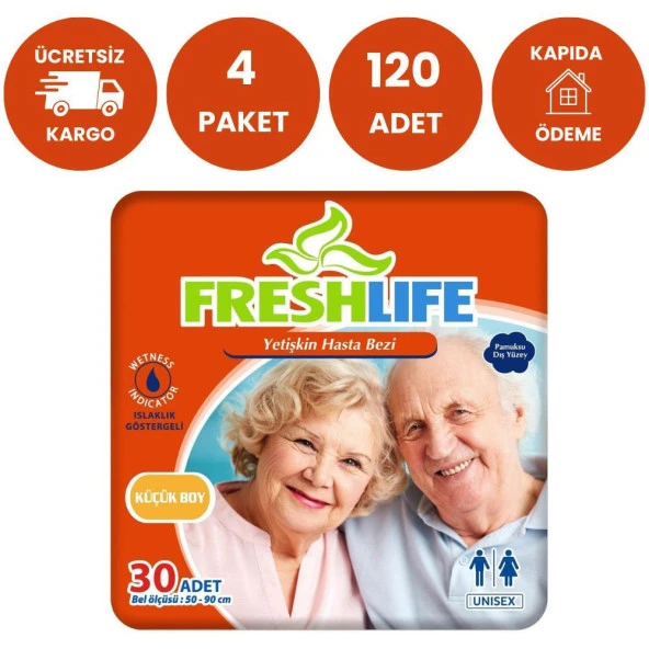 Freshlife Belbantlı Küçük Boy (S) 30'lu 4 Paket Yetişkin Hasta Bezi ürün görseli 1