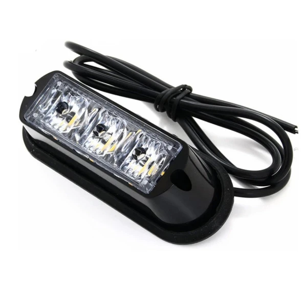 Araba Kamyon 3 Led Kırmızı Acil Flaş Uyarı Işığı 12-24V