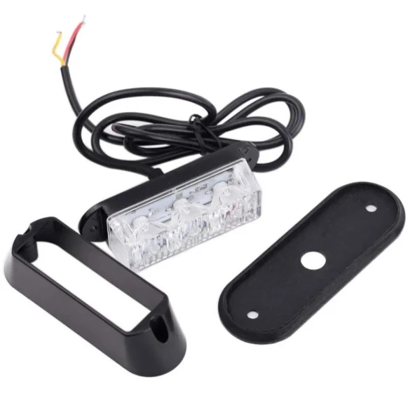 Araba Kamyon 3 Led Kırmızı Acil Flaş Uyarı Işığı 12-24V - 2
