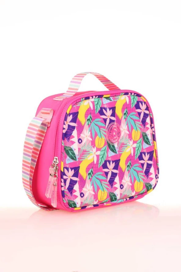 Kaukko Double Stripe Beslenme Çantası Pink K9037 - 2
