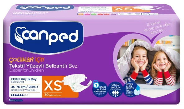 Canped Belbantlı Ekstra Küçük (XS) 30'lu Çocuk Hasta Bezi
