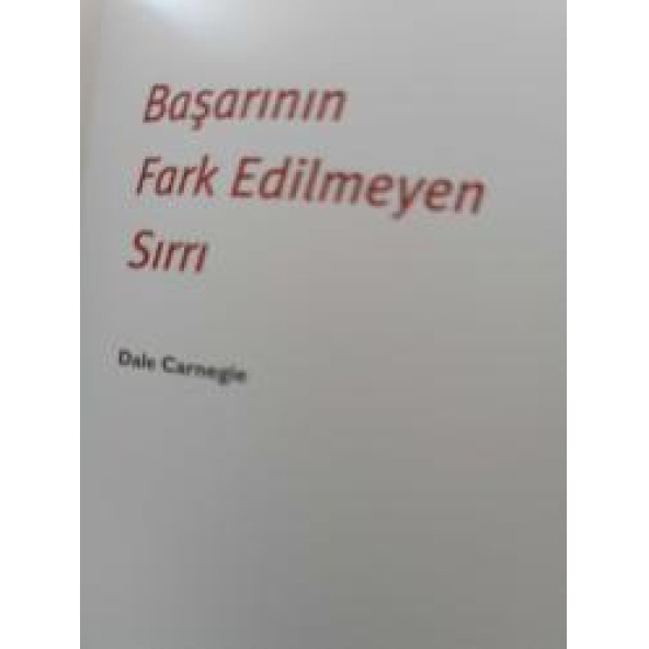 Başarının Fark Edilmeyen Sırrı DALE CARNEGIE - 2