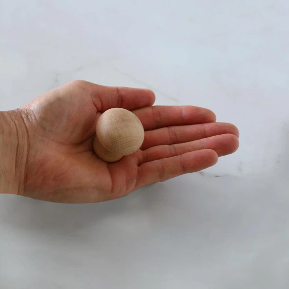 Ahşap Topaç Kulp Tek Vidalı Çekmece Mutfak Mobilya Dolabı Dolap Düğme Kulpu Kulbu Kulpları - 3