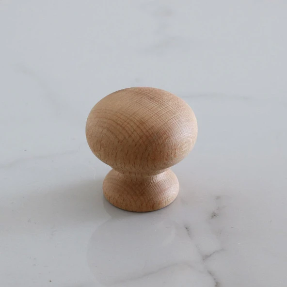 Ahşap Topaç Kulp Tek Vidalı Çekmece Mutfak Mobilya Dolabı Dolap Düğme Kulpu Kulbu Kulpları - 4