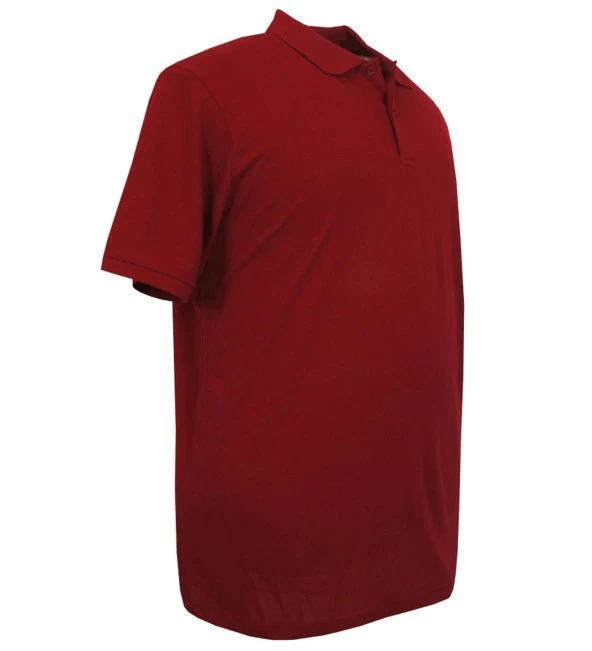 Büyük Beden Erkek Tişört Likralı Süprem Polo Yaka Bordo - 2