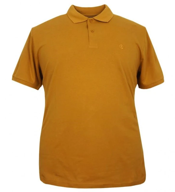 Büyük Beden Erkek Tişört Polo Yaka Likralı Süprem Safran - 5