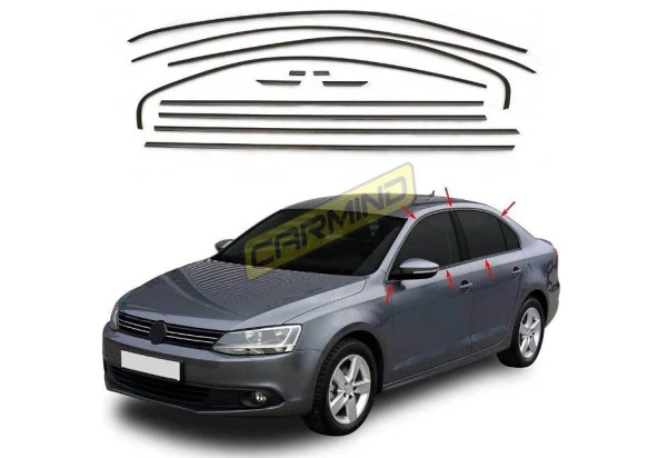 Vw Jetta Siyah Krom Cam Çerçevesi Set 2011 Sonrası