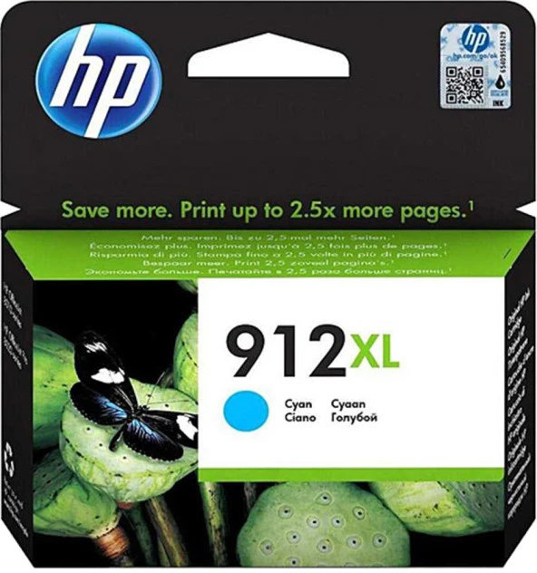 HP 912XL Yüksek Kapasite Cyan Mavi Kartuş 3YL81A ürün görseli 1