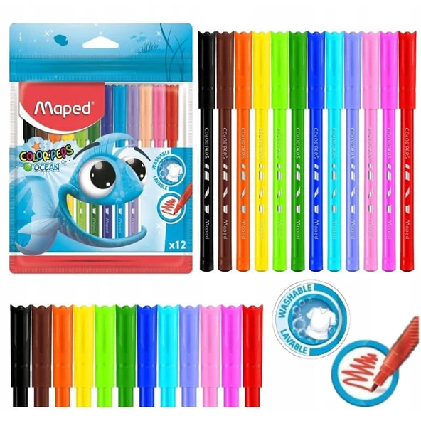 Maped Color'Peps Ocean Yıkanabilir Keçeli Kalem 12'li 845720