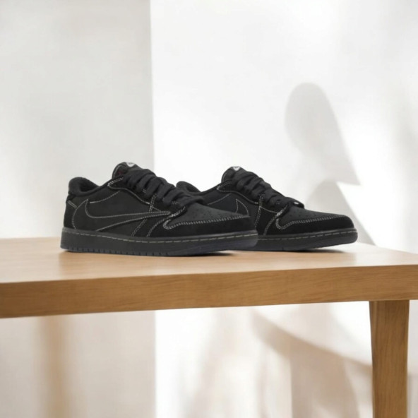 Nike Air Jordan 1 Retro Low Travis Scott Black Phantom Unisex Spor Ayakkabı - Resim 2