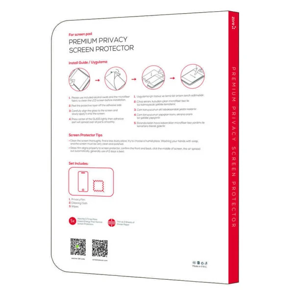 Apple iPad Pro 12.9 2015  Tablet Privacy Temperli Cam Ekran Koruyucu - Resim 5