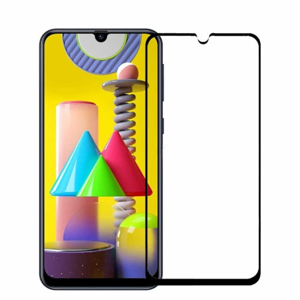 Galaxy M31  Kenarları Kırılmaya Dayanıklı Cam Ekran Koruyucu - Resim 2