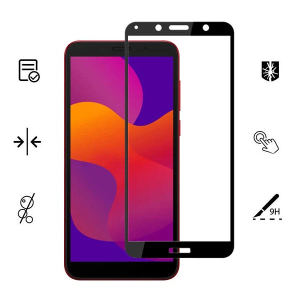Huawei Y5P  Kenarları Kırılmaya Dayanıklı Cam Ekran Koruyucu