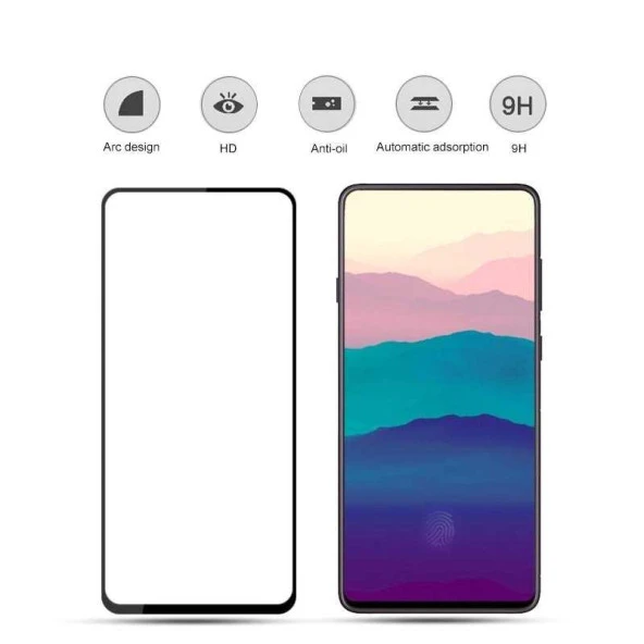 Galaxy A80  Kenarları Kırılmaya Dayanıklı Cam Ekran Koruyucu - Resim 4