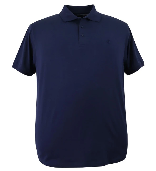 Büyük Beden Erkek Tişört Polo Yaka Düz Pike Lacivert