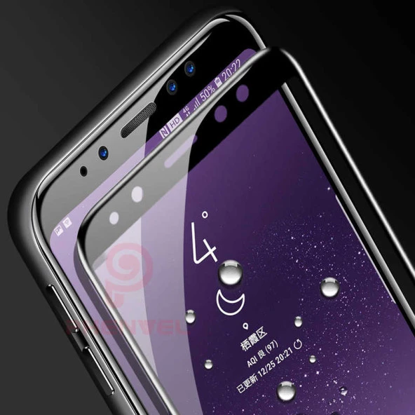 Galaxy A8 2018  Kenarları Kırılmaya Dayanıklı Cam Ekran Koruyucu - Resim 5
