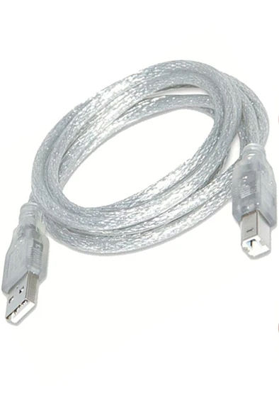 5 Metre Şeffaf Usb A B Printer Yazıcı Ara Kablosu(lazer Epson Canon Hp Ve Diğer Yazıclara Uyumlu) ürün görseli 1