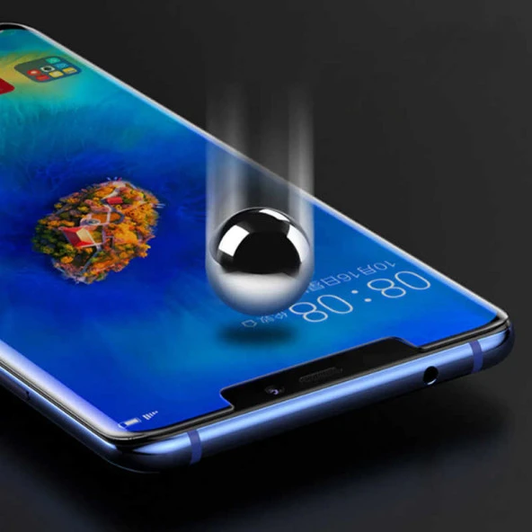 Huawei Mate 20 Lite  Kenarları Kırılmaya Dayanıklı Cam Ekran Koruyucu - Resim 4