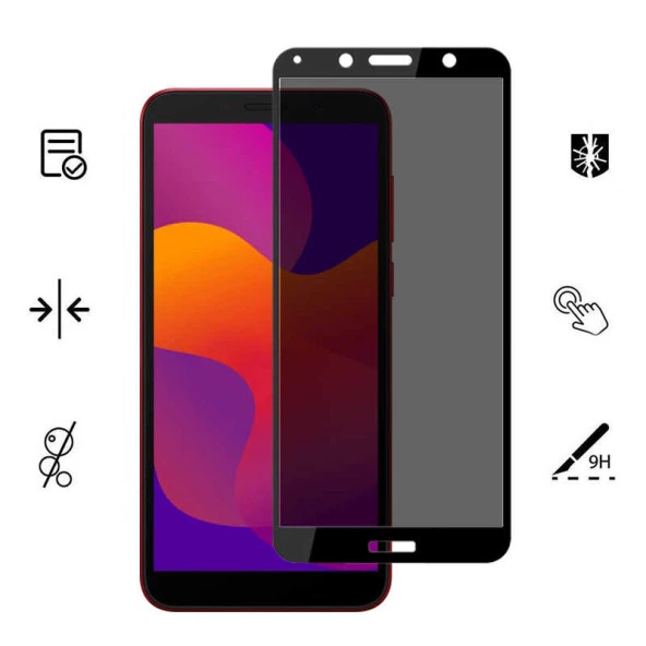 Huawei Y5P  New 5D Privacy Temperli Ekran Koruyucu - Resim 4