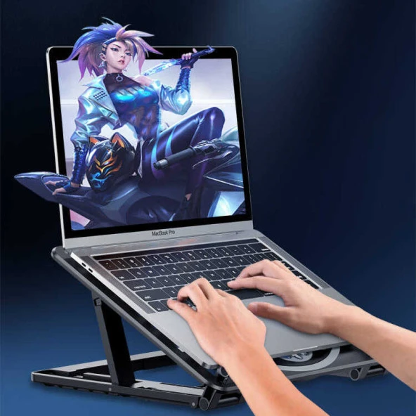 HZ-01 Soğutucu Fanlı Laptop Standı - Resim 8