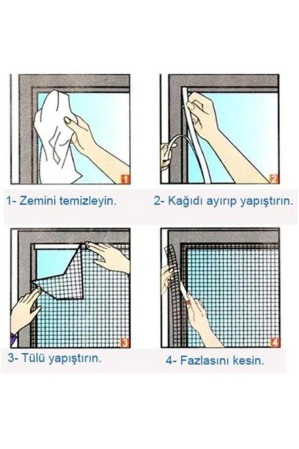 2 Adet 150x100 Cm Pencere Sinekliği Tül Sineklik Perde - 3