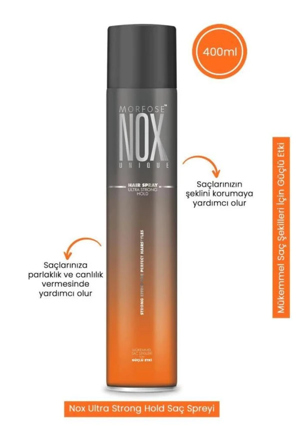 Morfose Nox Ultra Güçlü Saç Spreyi 400 Ml. Unique Hair Spray Ultra Strong Hold