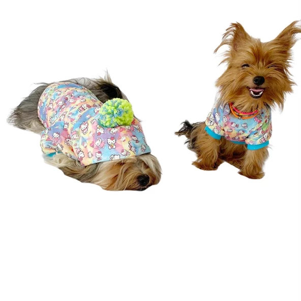 Kitty Kapşonlu Sweat by Kemique Köpek Kazağı - 8