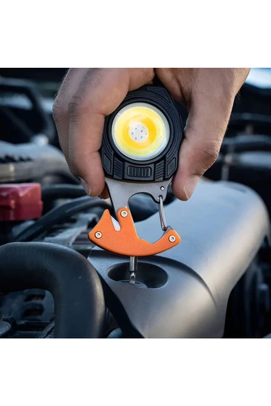 Çok Fonksiyonlu Mini Led Lamba Anahtarlık Ve Çakmak Usb Şarjlı Kamp İçin Taşınabilir 7 Modlu - 2