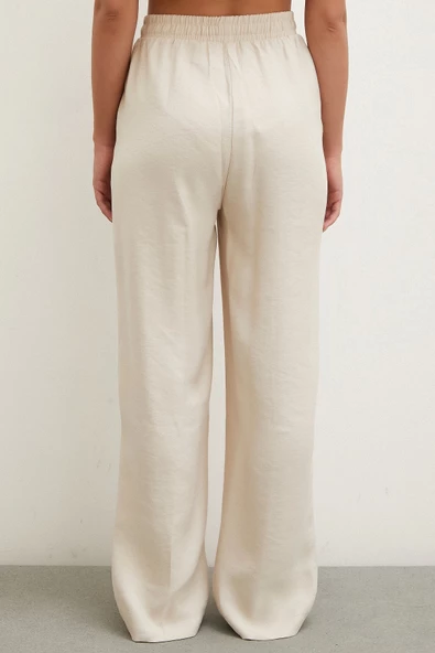 Belden Bağlamalı Pantolon Bej - Resim 6