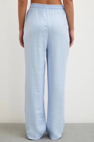 Belden Bağlamalı Pantolon Açık Mavi - Resim 5