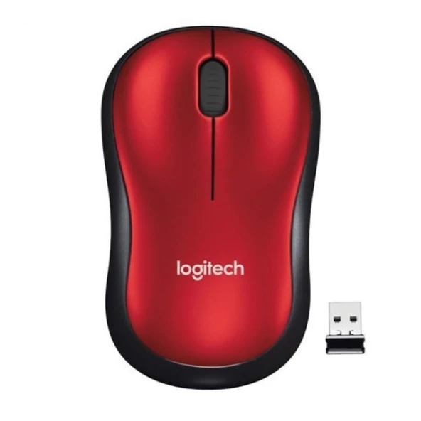 LOGITECH M185 Kablosuz Optic Siyah/Kırmızı Mouse 910-002237 ürün görseli