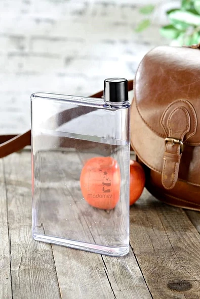 A5 Bottle Motivasyon Su Matarası Şeffaf Notebook Taşınabilir Sporcu Suluk Su Şişesi 350ml - 5