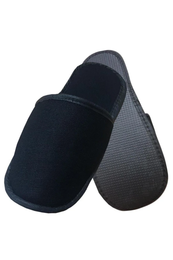 600 Çift Tek Katlı Havlu Siyah Otel Terliği Tek Kullanımlık Kullan At ürün görseli 1